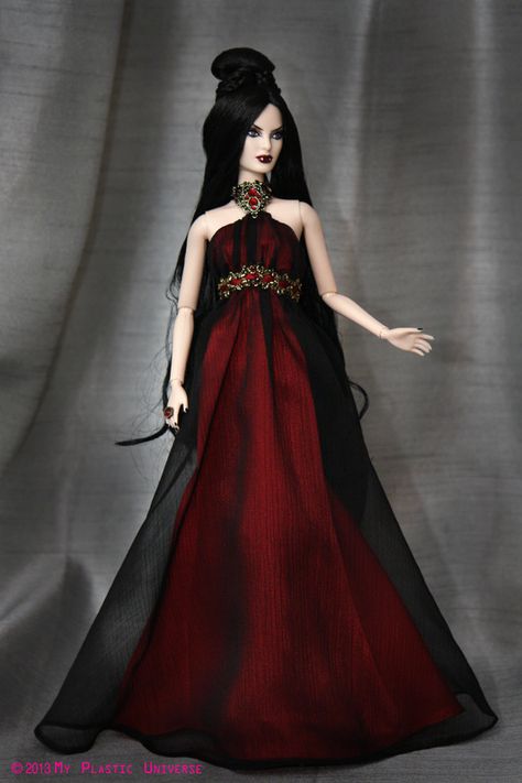 Haunted Beauty Vampire™ Barbie® // I think it would probably be a good idea to put blush on tomorrow. Haunted Beauty Barbie, Vampire Barbie Costume, Barbie Vampire, Dolls Costume, Vampire Doll, Halloween Barbie, Vampire Barbie, Goth Dolls, Vampire Dress
