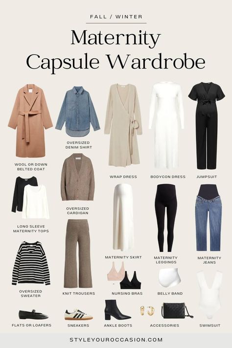 Effortless Maternity Capsule Wardrobe For Any & Every Season! Stylish Maternity Outfits Fall, Pregnancy Wardrobe Essentials, Maternity Fashion Winter, Chic Maternity Outfits, Pregnancy Capsule Wardrobe, Stylish Pregnancy Outfits, Female Mullet, Maternity Wardrobe Essentials, Stylish Pregnancy