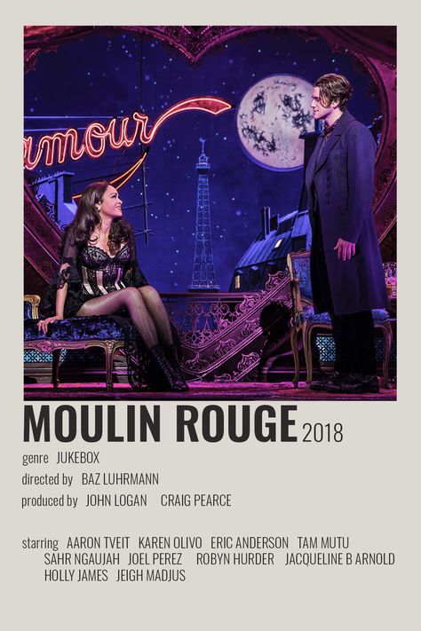 Moulin Rouge The Musical, Moulin Rouge Movie, Moulin Rouge Musical, Musical Theatre Posters, Mary Poppins Musical, Broadway Posters, Aaron Tveit, Film Posters Minimalist, Musical Plays