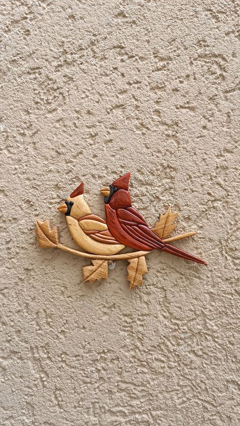 CARDİNAL BİRD, Intarsia Wooden Art, Wild Life, Home Decor, Wall Decor, Sparrow, Animal, Wooden Magnet, Refrigerator Magnet - Etsy Canada Intarsia Wood Patterns, Tree Interior, Intarsia Wood, Wood Games, Intarsia Woodworking, Wooden Magnets, Chip Carving, Cardinal Birds, Bird Tree