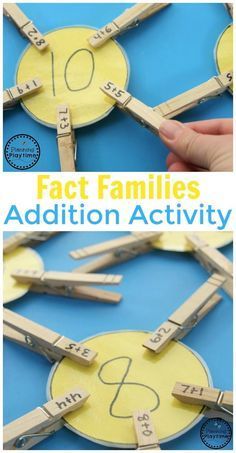 Fact Families Addition And Subtraction, Functional Math Activities, Addition To 5 Activities, Diy Math Manipulatives, 2nd Grade Math Games, Addition Activity, Maluchy Montessori, Addition Activities, Subtraction Activities