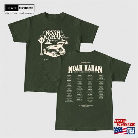 Noah Kahan Clothes, Tour Dates Shirt, Noah Kahan Hoodie, Noah Kahan Shirt, Noah Kahan Merch, Tour Tshirt Design, Band Merch Ideas, Noah Kahan Stick Season, Band Tour Shirt