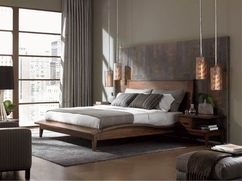 Brown and Grey Bedroom Ideas: Create a Contemporary Retreat Design Ložnic, Contemporary Bedroom Furniture, Lexington Home, Mid Century Modern Bedroom, Ideas Hogar, Modern Bedroom Furniture, Headboard Designs, Modern Bedroom Design, Rustic Bedroom