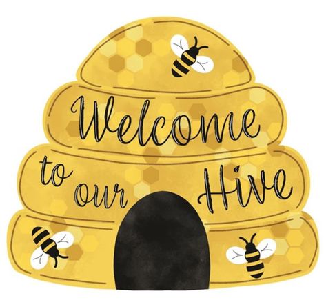 PRICES MAY VARY. Unique Design: Our honey bee hive design is unique and beautiful. The "Welcome To Our Hive" script is printed on a metal background, which is suitable for spring, summer. This welcome bumble bee sign will bring more fun to your house and show the best welcome to your friends Durable Construction: Crafted from high-quality waterproof metal, this sign is built to last, ensuring it can be a part of your summer celebrations for years to come. Ready to Hang: Comes equipped with a han Welcome To Our Hive, Wreath Display, Bee Themed Classroom, Bee Classroom, Sweeter Than Honey, Bee Sign, Bee Wreath, Bee Crafts, Bee Decor