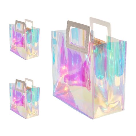 PRICES MAY VARY. 【 Sizes and Suitable Gifts 】This small gift bag measures 8.3''(21cm) Wide by 8''(20cm) High by 4''(10cm) Deep. It can hold candles, jewelry, perfumes, makeups, lotions, nail products, cups, an instant camera, small ornaments, DVDs, 4x6 photo frame, etc. 【 Impressive New Idea on Gift Presentation 】With this holographic gift bag, your gift will be so impressive, outstanding, and unforgettable. This delicate bag is not just for wrapping gifts. It is also a part of your gift in itse Gift Bags For Women, Iridescent Christmas, Iridescent Party, Wedding Gift Bag, Plastic Gift Bags, Clear Gift Bags, Birthday Bag, Christmas Wedding Gifts, Wedding Gift Wrapping