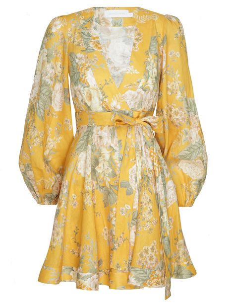 Wrap Short Dress, Extra Dress, Designer Resort Wear, Resort Wear Dresses, Wrap Dress Short, Linen Mini Dress, Zimmermann Dress, Looks Chic, Wrap Dress Floral