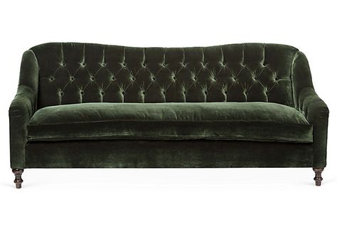 Waverly 86" Velvet Sofa, Forest $2899 I love a velvet sofa! Mine has held up so well! Chaise Longue, Velvet Tufted Sofa, Velvet Couch, Green Velvet Sofa, Settee Sofa, Tufted Sofa, Velvet Sofa, Settee, Sofas And Chairs