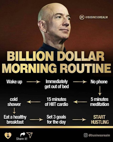 Billion Dollar Morning Routine, Jeff Bezos Quotes, Online Money Making Ideas, Online Money Making, Money Making Ideas, Look Rich, Overcoming Challenges, Life Is A Journey, Morning Routine