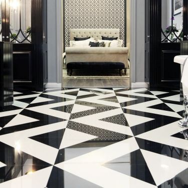 Large Format Tiles in Porcelain, Marble, Glass and more | TileBar.com Black White Backsplash, Black And White Flooring, Black Marble Tile, Marble Flooring Design, White Marble Floor, Backsplash Wall, White Tile Floor, Marble Tile Floor, Large Format Tile