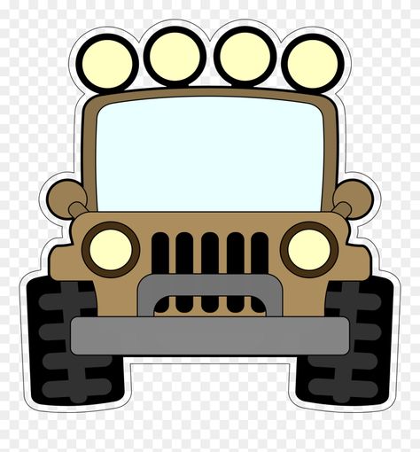 Jungle Jeep Safari Theme, Safari Jeep Clipart, Jeep Cartoon, Jeep Clipart, Safari Car, Safari Clipart, Safari Birthday Party Decorations, Safari Jeep, Jungle Thema