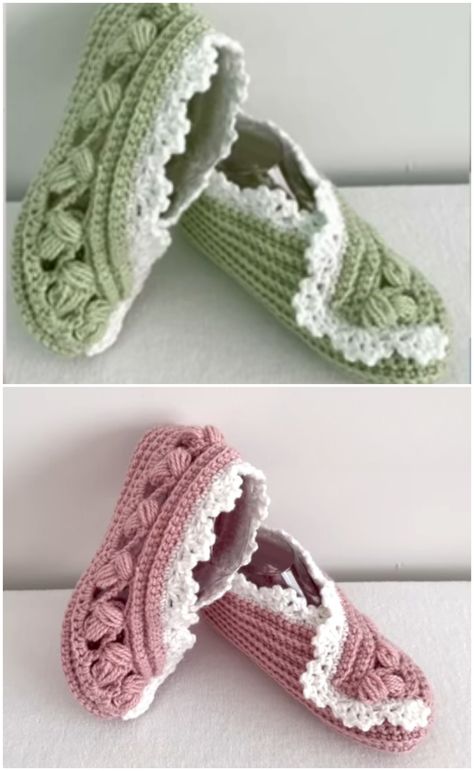 Crochet Beautiful Slippers Video Lesson Crochet Patterns For Slippers, Candle Crochet, Newborn Crochet Booties, Diy Crochet Slippers, Crocheted Slippers, Easy Crochet Slippers, Crochet Slipper, Crochet Beautiful, Beautiful Slippers
