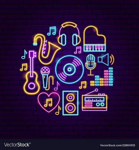 Music Show Poster, Neon Vector, Retro Microphone, Neon Music, Cafe Icon, On Air Sign, Sound Music, Posca Art, Music Sound