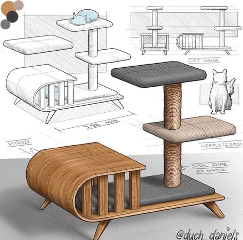 Cat Furniture Design, Interior Design Sketchbook, Furniture Sketch, Furniture Design Sketches, Interior Design Drawings, Furniture Details Design, Architecture Design Sketch, Interior Design Sketches, التصميم الخارجي للمنزل