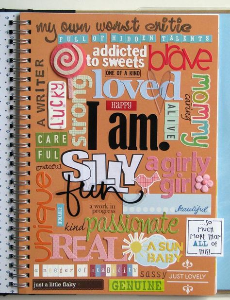 The Crafty Blog Stalker: The Start of a Smash Book, cute pages Smash Book, Smash Book Inspiration, Schrift Design, Smash Journal, Round Robin, Creative Journal, Scrapbook Journal, Book Ideas, Bullet Journaling