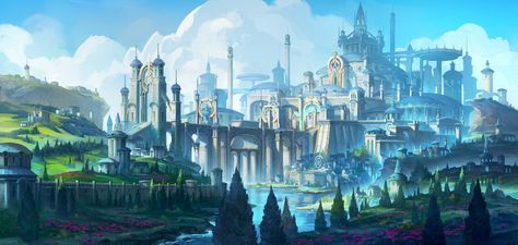 ArtStation - Fantasy castle illustration Castle Illustration, Anime Kingdom, Castle Background, Anime Places, Fantasy Town, Castle Aesthetic, Fantasy Background, Fantasy Castle, Fantasy City