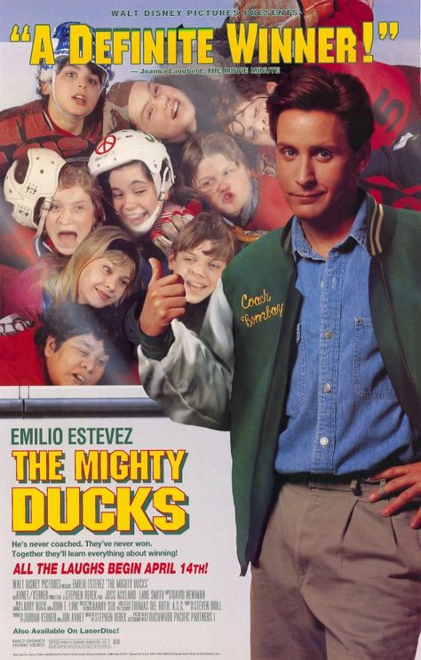 Movies From The 90s, Mighty Duck, Movies To Watch Comedy, Best Kid Movies, The Mighty Ducks, Kids Comedy, Emilio Estevez, Mighty Ducks, 90s Throwback