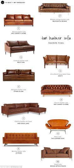 10 BEST: Tan leather sofas Reka Bentuk Dalaman, Tan Leather Sofas, Best Tan, Decoracion Living, Leather Sofas, Design Apartment, Leather Couch, Brown Living Room, Leather Furniture