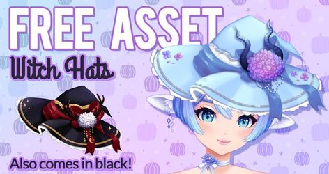 Halloween, Hats, Vtuber Assets, Halloween Witch Hat, Witch Hat, Halloween Witch, 2 Colours, Witch, Color