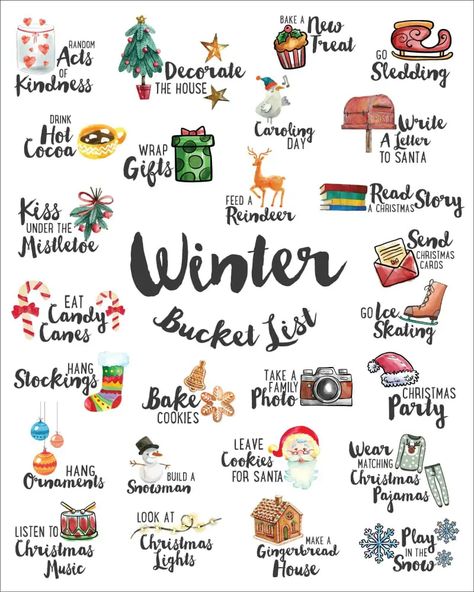 Summer Bucket Lists, Thanksgiving Crafts, Herbst Bucket List, Christmas Bucket List, Christmas Bucket, Winter Bucket List, Tapeta Galaxie, Noel Christmas, Christmas Mood