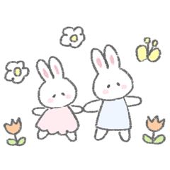 Valentine Drawing, Rabbit Drawing, Kartu Valentine, Bunny Drawing, 강아지 그림, Chat Stickers, Fluffy Bunny, Cute Messages, Dibujos Cute