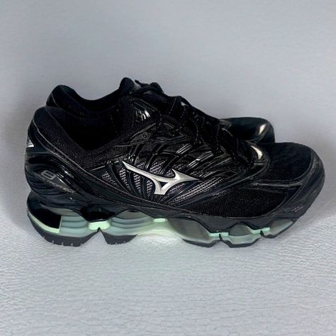 Mizuno Wave Prophecy Women’s LaceUp Running Shoes Black/Silver/Aqua Green Size 6 Running Shoes, Mizuno Shoes, Running Shoes Black, Athletic Running, Black Running Shoes, Aqua Green, Shoes Black, Black Silver, Lace Up