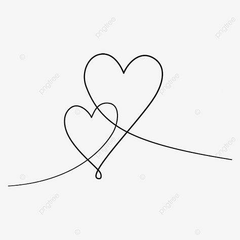 2 Hearts Drawing, Png Valentines Day, Heart Wallpaper Drawing, Drawing For Loved One, Love Heart Drawing Ideas, Two Hearts Together Drawing, Squiggly Heart Tattoo, Valentines Day Line Art, Cute Hearts Drawings