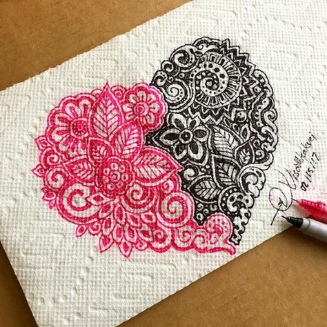 Sharpie Art, Stylo Art, Illusion Drawing, Optical Illusion Drawing, Illusion Drawings, Mandala Design Pattern, Art Nouveau Floral, Doodle Art Drawing, Mandala Art Lesson