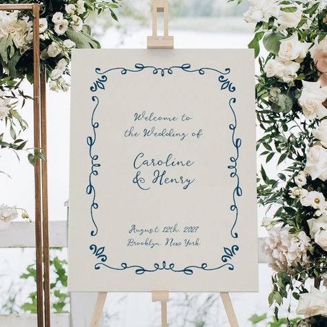 Illustrated Wedding Welcome Sign, Handwritten Welcome Sign, Garden Party Wedding Welcome Sign, Wedding Welcome Sign Handwritten, Classic Wedding Signs, Whimsical Italian Wedding, On The Day Wedding Stationery, Italian Wedding Welcome Sign, Hand Written Wedding Signs