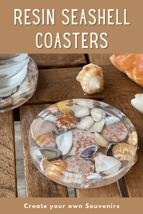 Seashell Coasters, Seashell Art Diy, Beach Themed Crafts, Using Resin, Art Coquillage, How To Make Resin, Shells Diy, Seashell Projects, Resin Crafts Tutorial