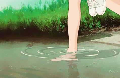 Stepping through a cool pond. 40 Of The Most Oddly Satisfying Studio Ghibli Gifs Notion Backgrounds, Art Studio Ghibli, Wallpaper Studio, Iphone Layouts, The Garden Of Words, Comfort Art, Arte Gif, Kiki’s Delivery Service, Arte 8 Bits