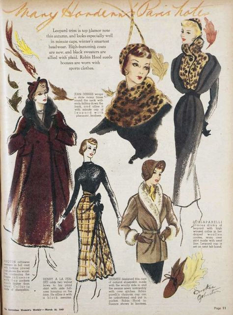 The Closet Historian: Fall Styling Inspiration 2018 Vintage Paris Fashion, Parisienne Style, Blue Costumes, Fashion 1940s, Fifties Fashion, Look Retro, Illustration Fashion Design, Vintage Paris, 1940s Fashion