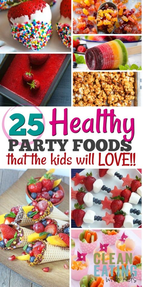 Finally! 25 Healthy Birthday Party Food Ideas that the kids will LOVE!!! Healthy Birthday Party Food, Healthy Birthday Snacks, Party Food For Toddlers, Healthy Birthday Treats, Healthy Kids Party Food, Kids Birthday Food, Birthday Party Food Ideas, Clean Eating With Kids, Kids Brunch