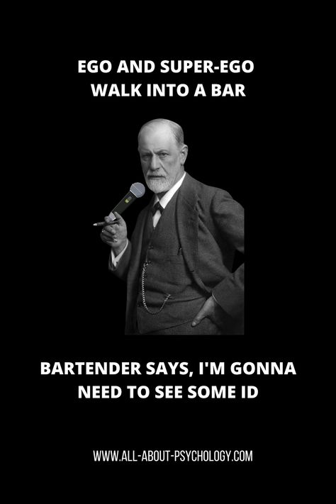 Sigmund Freud Telling a psychology joke! Humour, Psychology Humor Funny, Psychology Funny Humor, Psychology Jokes Funny, Psychology Memes Humor, School Psychology Memes, Freud Memes Funny, Psychology Funny Quotes, Funny Psychology Quotes