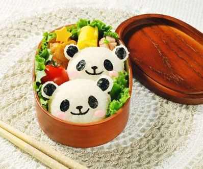 Panda Rice Mold Japanese Sticky Rice, Panda Sushi, Make Sticky Rice, Panda Food, Anime Bento, Kawaii Bento, Sushi Maker, Japanese Lunch Box, Japanese Lunch