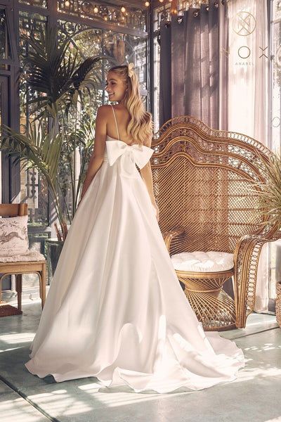 Gown With Bow, Special Ocassion Dresses, Long Sleeveless Dress, Semi Formal Wedding, A Line Bridal Gowns, Bow Wedding Dress, Full Volume, Wedding Dres, Sleeveless Long Dress