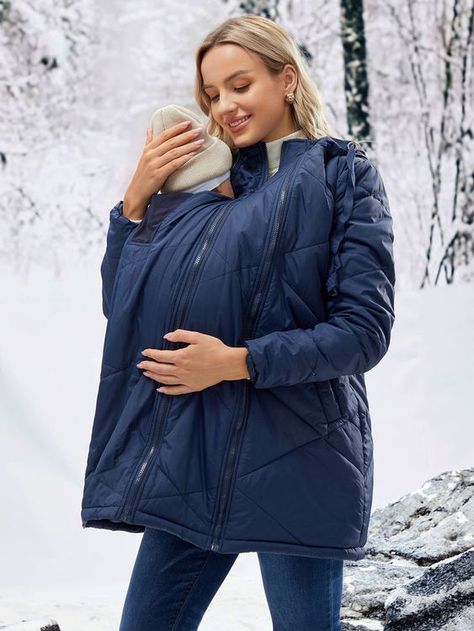 Maternity Coats, Maternity Coat, Shein Maternity, Maternity Clothing, Printed Sleeveless Top, Women Midi, Elegant Dresses Long, Hooded Coat, Womens Midi Dresses