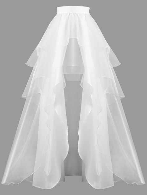 Layered Ball Gown, Gonna In Tulle, Skirts White, Skirts Long, Gown Skirt, Ball Gown Skirt, Long Layered, Mode Kpop, Skirt Long