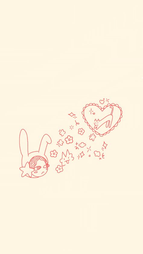 star bunny at the bottom is originally kailey.zoee’s art !! ,,, redrawn by me Wallpapers Bears Cute, Cute Pink Simple Wallpaper, Korean Style Wallpaper Iphone, Kawaii Dark Wallpaper, Wallpaper Iphone Bunny, Wallpaper Inspo Phone, Korean Cute Wallpaper Aesthetic, Wallpaper Theme Ideas, Minimalist Cute Wallpaper