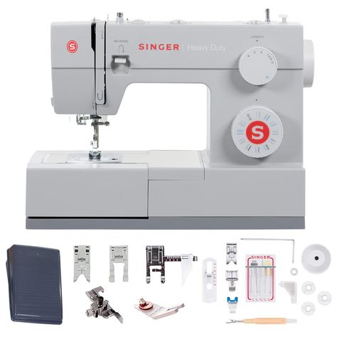 PRICES MAY VARY. SINGER HEAVY DUTY SEWING MACHINE: The 23 built-in stitches including basic, stretch, decorative, and buttonhole stitches allow you to sew a variety of projects, such as fashions, home décor, quilts, crafts, and more HEAVY DUTY METAL FRAME: The Singer 4423 heavy duty sewing machine is a true workhorse. With a heavy-duty metal interior frame, stainless steel bedframe, extra-high sewing speed and powerful motor, this sewing machine can sew through a variety of heavy weight fabrics Heavy Duty Sewing Machine, Quilting Guides, Steel Bed Frame, Needle Threader, Sewing Machine Accessories, Seam Ripper, Eye Strain, Sewing Tools, Easy Sewing Projects