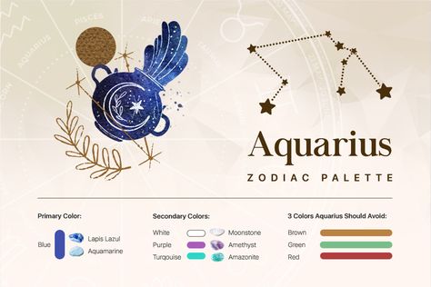 Discover The Lucky Colors that Represent the Aquarius Zodiac Sign Aquarius Colors, Aquarius Lucky Color, Color Science, Aquarius Zodiac Sign, Aquarius Traits, Aquarius Love, The Aquarius, Purple And Turquoise, Water Bearer