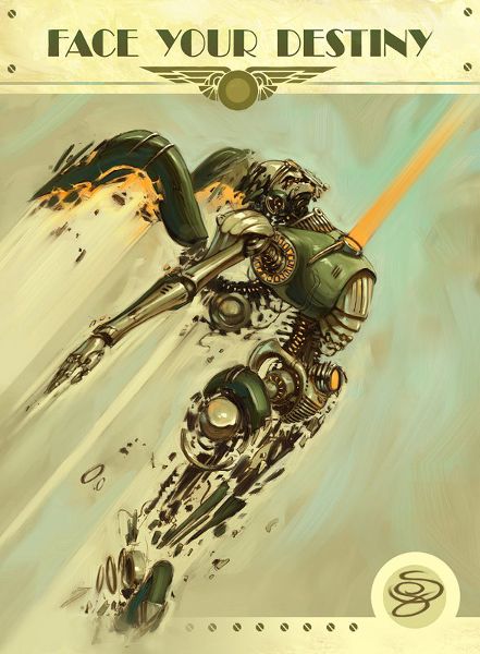 Dieselpunk for beginners: Welcome to a world where the '40s never ended | The Daily Dot Dieselpunk, Steampunk Kunst, Dieselpunk Art, Arte Steampunk, Diesel Punk, Arte Robot, Deco Poster, Punk Art, Plakat Design