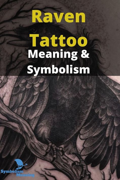 Raven Tattoo Meaning & Symbolism -  #Meaning #Raven #Symbolism #Tattoo Crow Tattoo Meaning, Crow Tattoo For Men, Raven Symbolism, Raven Tattoo Meaning, Symbolism Tattoo, Simple Black Tattoos, Black Crow Tattoos, Raven Tattoos, Viking Rune Tattoo