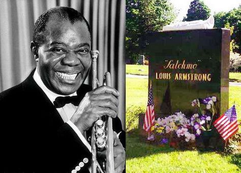 Famous Tombstones, Celebrities Who Died, Grave Stones, Cemetery Headstones, Famous Graves, Louis Armstrong, Famous Stars, Famous Singers, Six Feet Under