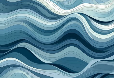 Patchwork, Ocean Minimalist, Black And Blue Wallpaper, Wave Drawing, Wave Illustration, Wavy Pattern, Modern Graphic Art, Wallpaper Ipad, Water Patterns