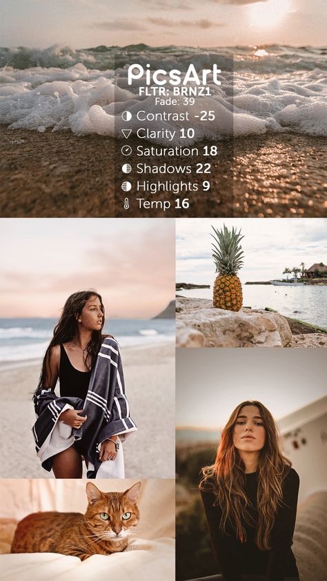 That glow though 😍📸 Give the illusion of Golden Hour in just a few taps with this BRNZ1 Filter Blend ✨ Be sure to stop by our “Social Media Essentials” board for more like it! 📌 Editing Beach Photos Lightroom, Picsart Edits Filter, Golden Hour Lightroom Edit, Picsart Filter Ideas, Golden Hour Photo Edit, Picsart Presets, Golden Hour Vsco Filter, Picture Editing Ideas, Golden Hour Filter
