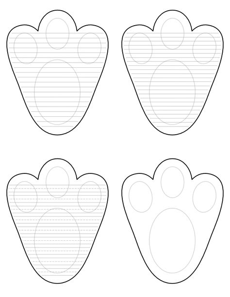 Free Printable Easter Bunny Paw Print-Shaped Writing Templates Cookie Stencils Templates Free Printable, Bunny Paws Template, Easter Bunny Paw Prints, Printable Easter Bunny Template, Bunny Templates Printable Free Pattern, Bunny Feet Template Printable, Printable Bunny Template Free Pattern, Easter Bunny Templates Free Printables, Easter Egg Templates Free Printables