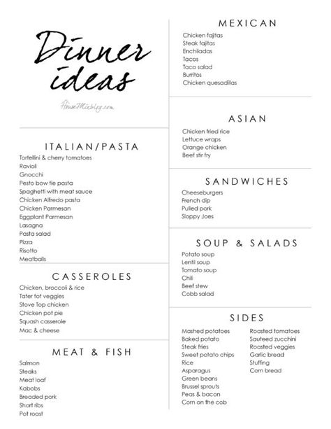 Dinner Ideas List, Meal Planning Menus, Monthly Meal Planning, Idee Pasto, Family Meal Planning, Läcker Mat, Dinner Plan, Deilig Mat, Idee Pasto Sano