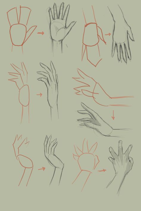 How to draw hands. An art tutorial ♥♡ #Entertainment #Trusper #Tip Drawing Hands, Drawing Faces, Ako Kresliť, Desen Realist, Draw Hands, Siluete Umane, Hand Reference, Buku Skrap, Basic Drawing