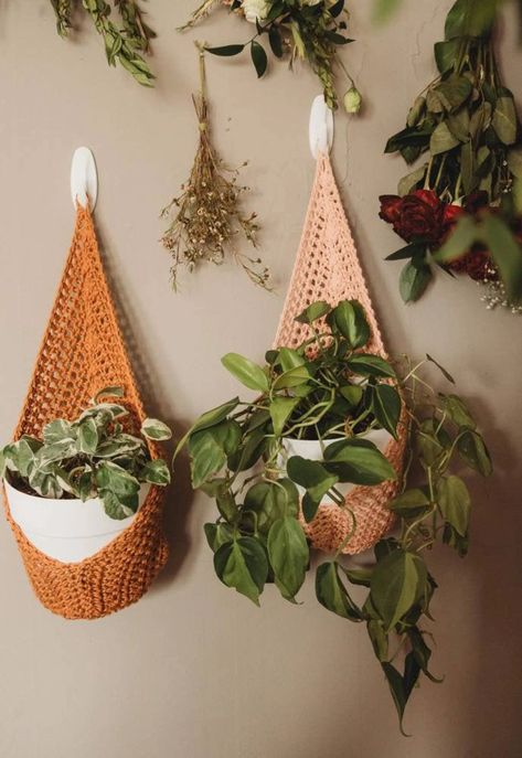 Wall Plant Holders Hanging Planters Crochet Home Decor | Etsy Amigurumi Patterns, Wall Mounted Plant Holder, Crochet Quotes, Wall Plant Holder, Hooded Sweater Coat, Crochet Plant Hanger, Wall Plant Hanger, Hanging Plant Holder, Crochet Wall Hangings