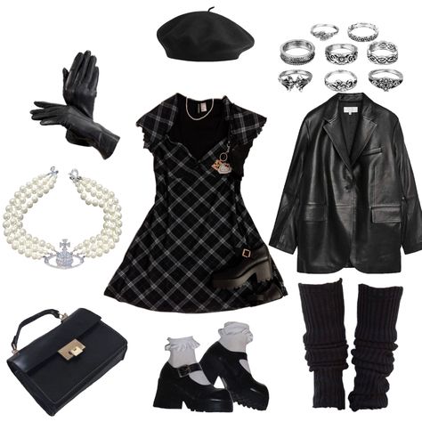 Wendsday Adams Inspired Outfit, Long Plaid Skirt Outfit Grunge, Vamp Outfit, Nana Outfits, My Board, 2000s Fashion Outfits, Mode Inspo, Alternative Outfits, 2000s Fashion